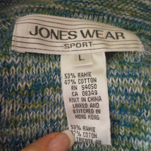 Jones Wear Green Zip front Cardigan Sweater - Picture 4 of 6